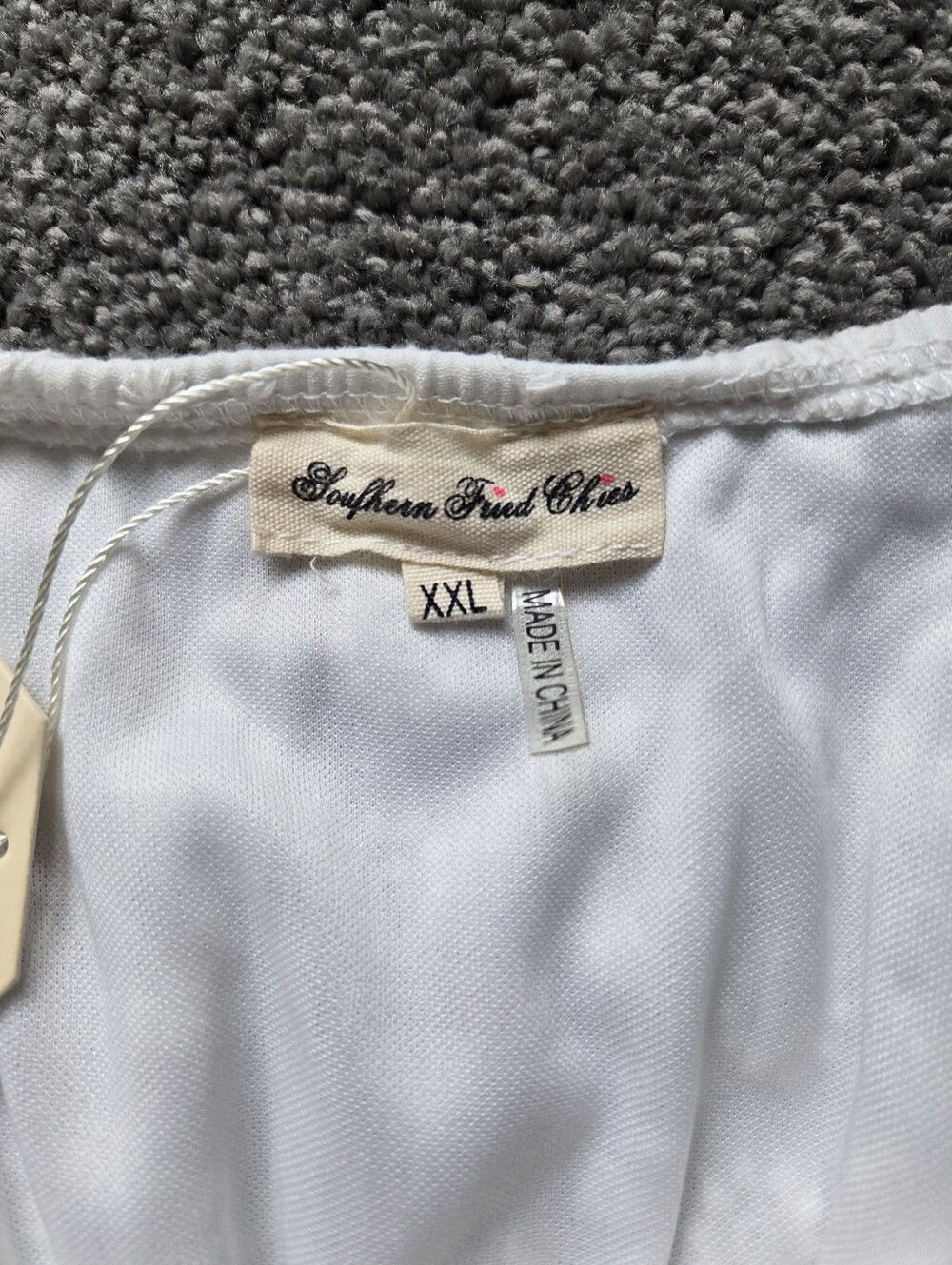Southern Fried Chics White Eyelet Maxi Dress with Spaghetti Straps - Picture 6 of 9